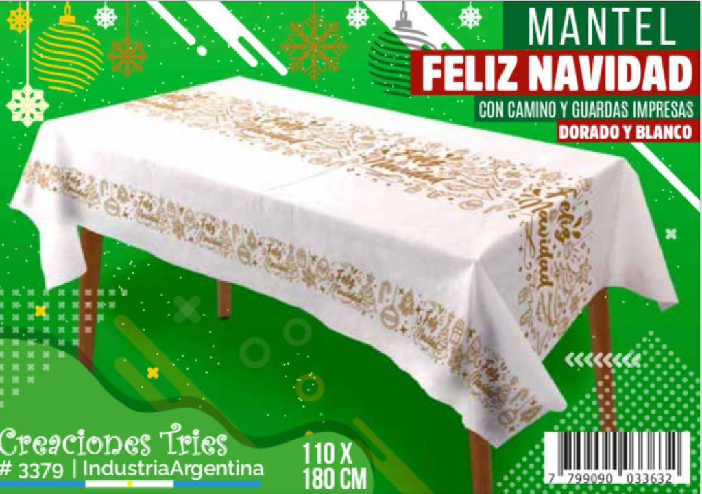 Mantel-navideno-Feliz-navidad-dorado-y-blanco