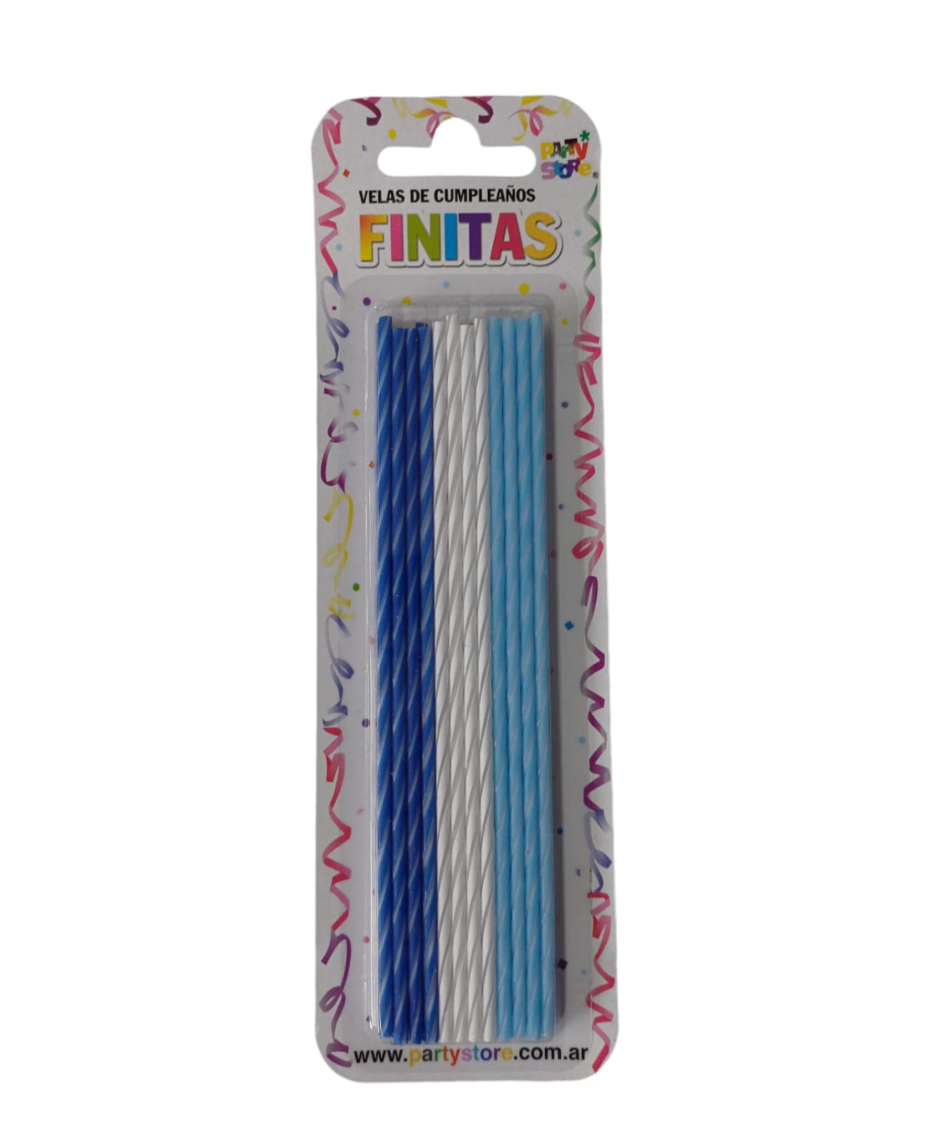 Velas-Finitas-17-cm-Torneadas-Blanco-Celeste-y-Azul-x-24